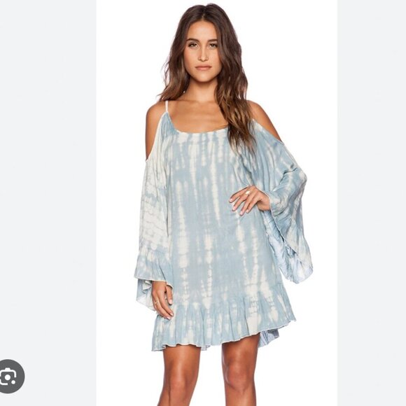Revolve Tiare Hawaii Hana Grey Blue Smoke Tie Dye Dress Size One Size - Picture 1 of 7